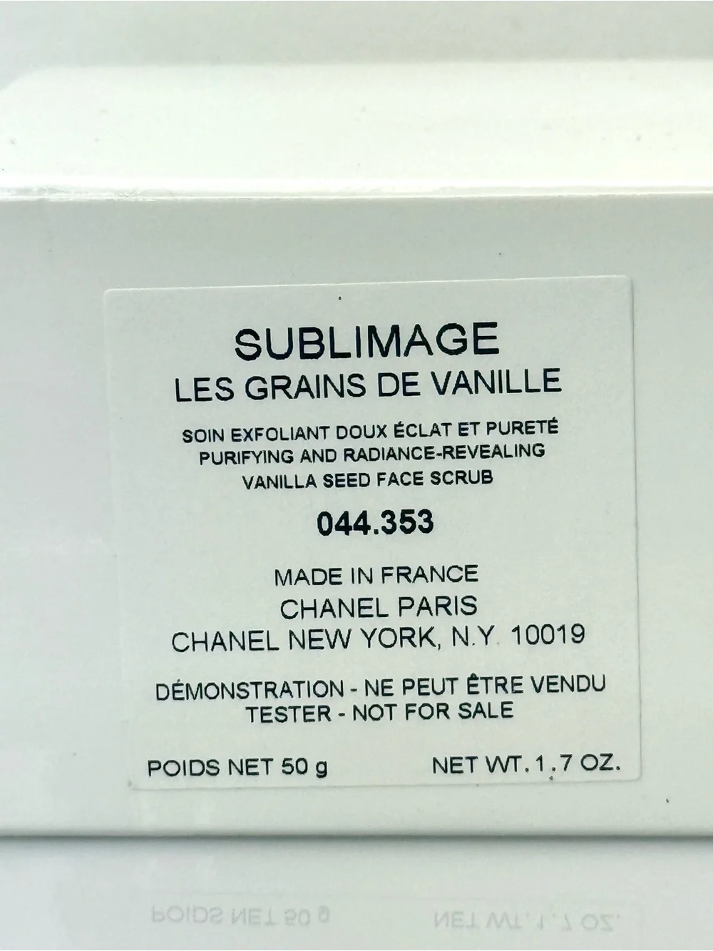 Chanel Sublimage Les Grains de Vanille Facial Scrub Full Size 1.7 BNIB